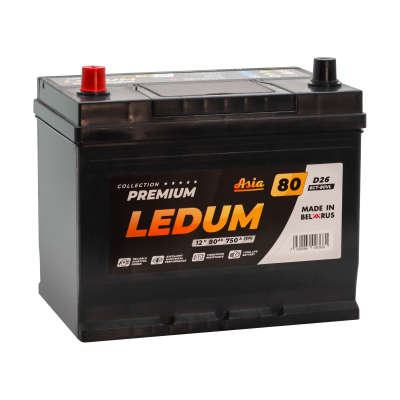 Аккумулятор LEDUM Premium ASIA 6СТ-80 пп